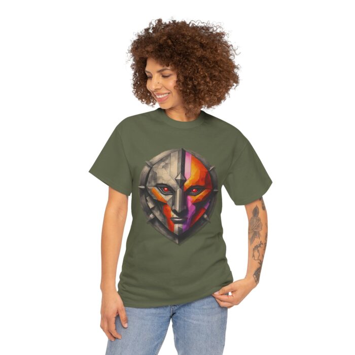 Unisex Heavy Cotton Tee - Fierce Mask Design, Bold & Vibrant Graphic Tee for Gamers & Anime Lovers - Image 13