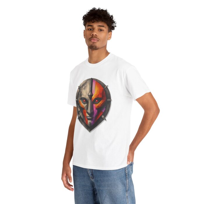 Unisex Heavy Cotton Tee - Fierce Mask Design, Bold & Vibrant Graphic Tee for Gamers & Anime Lovers - Image 6