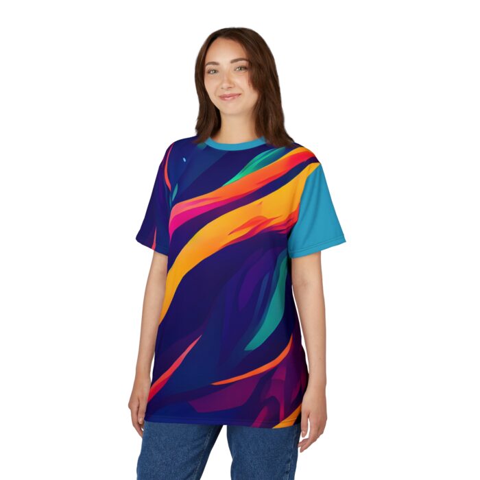 Vibrant Unisex Cut & Sew Tee - Colorful Abstract Design T-Shirt for Art Lovers - Image 4