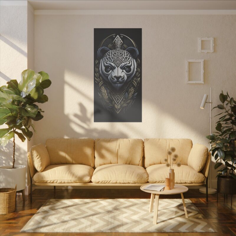 Panda Guardian Giclée Canvas Print - Bold Wall Art for Animal Lovers