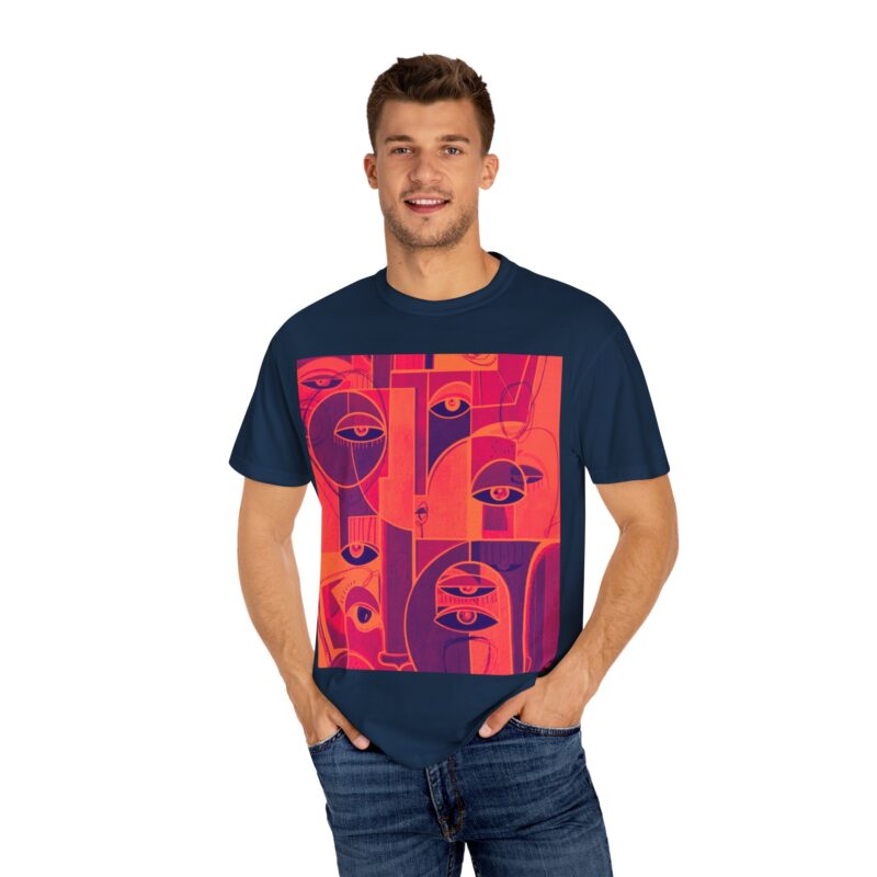 Eye-Catching Unisex Garment-Dyed T-shirt - Bold Art Design for Creative Souls