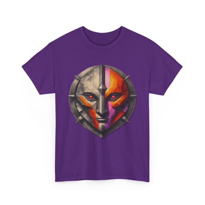 Unisex Heavy Cotton Tee - Fierce Mask Design, Bold & Vibrant Graphic Tee for Gamers & Anime Lovers - Image 19