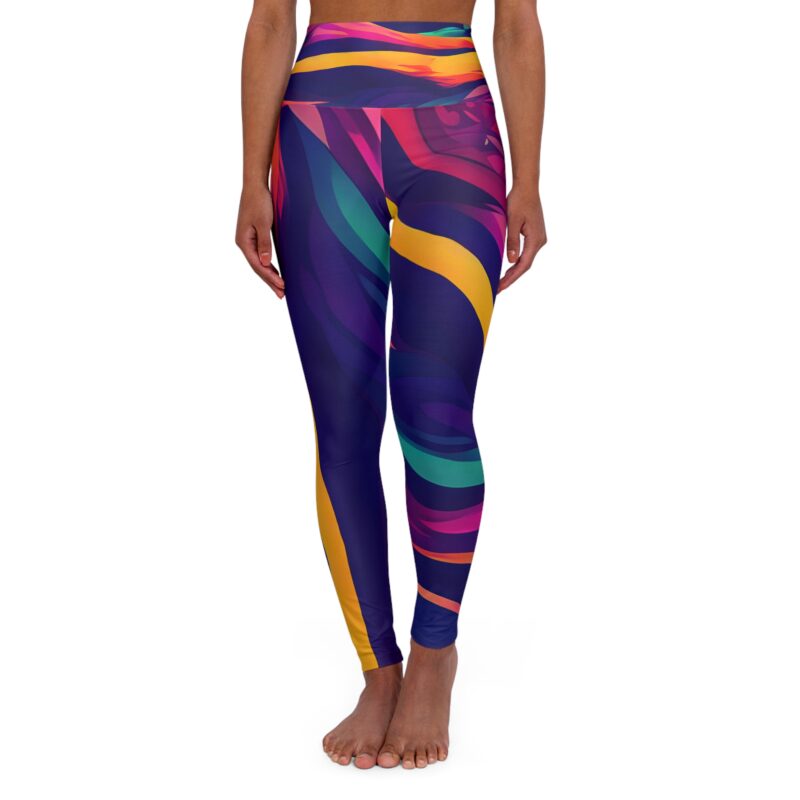 High Waisted Colorful Leggings - All-Over Print Yoga Workout Leggings