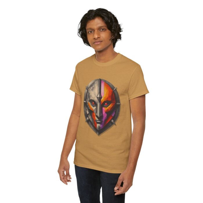 Unisex Heavy Cotton Tee - Fierce Mask Design, Bold & Vibrant Graphic Tee for Gamers & Anime Lovers - Image 11