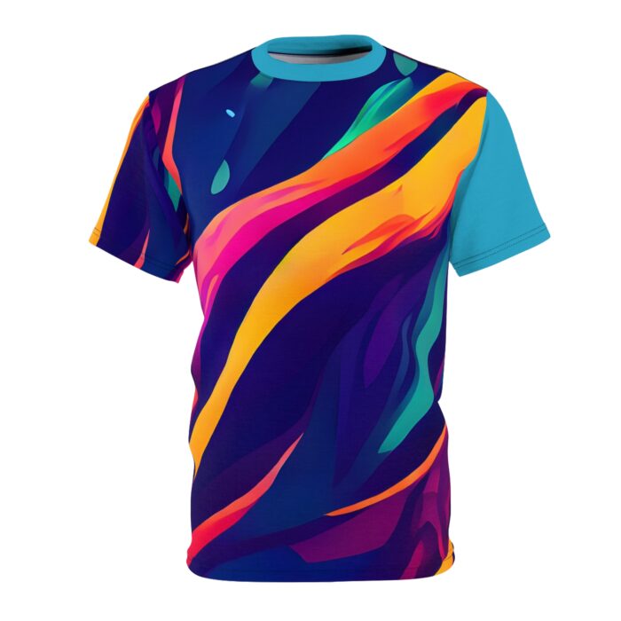Vibrant Unisex Cut & Sew Tee - Colorful Abstract Design T-Shirt for Art Lovers - Image 2