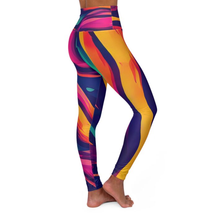 High Waisted Colorful Leggings - All-Over Print Yoga Workout Leggings - Image 4