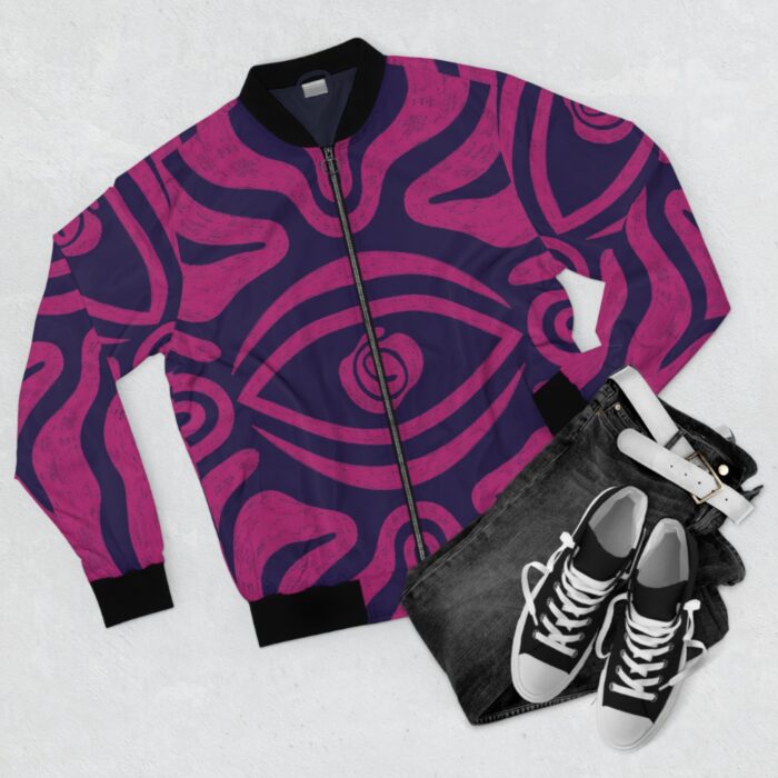 Men's Bomber Jacket with Eye Design - Unique Streetwear for Bold Style - Image 4