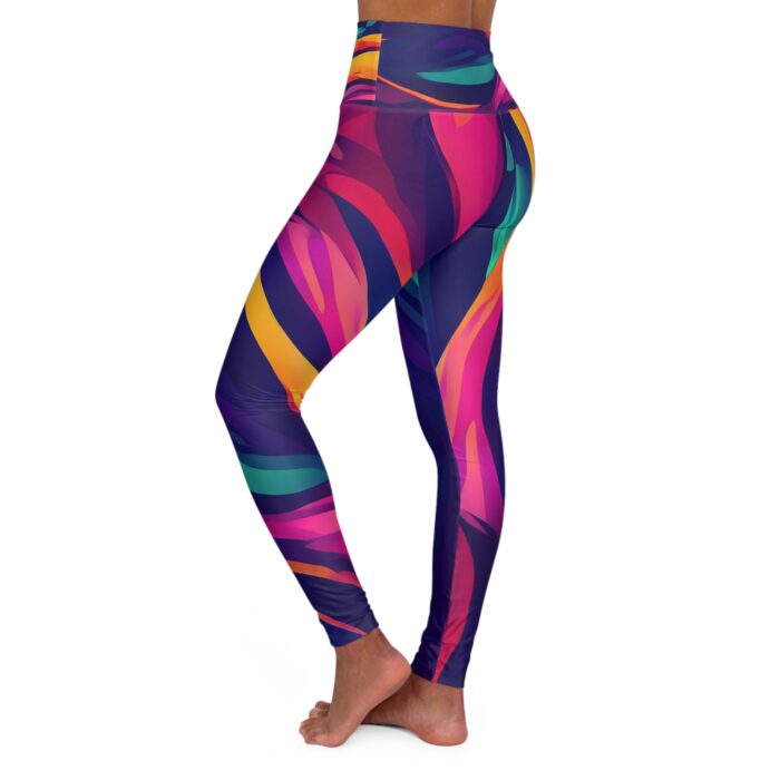High Waisted Colorful Leggings - All-Over Print Yoga Workout Leggings - Image 3