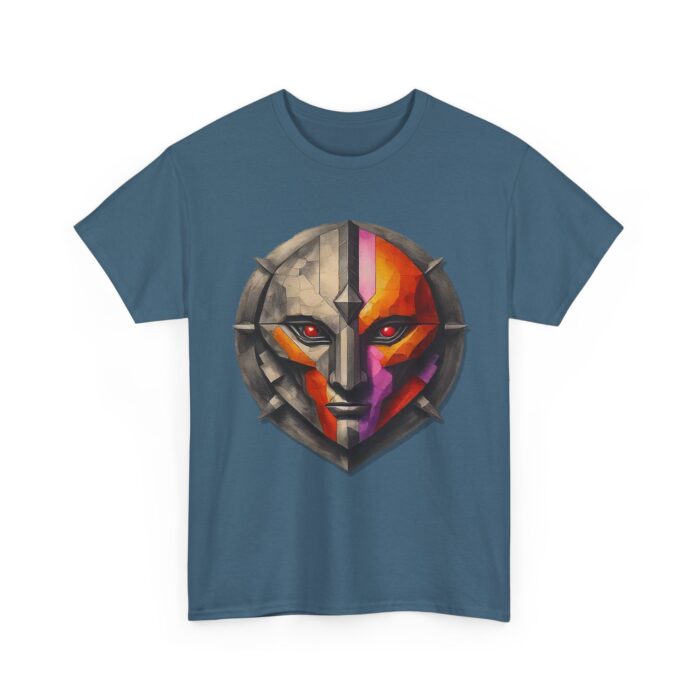 Unisex Heavy Cotton Tee - Fierce Mask Design, Bold & Vibrant Graphic Tee for Gamers & Anime Lovers - Image 14