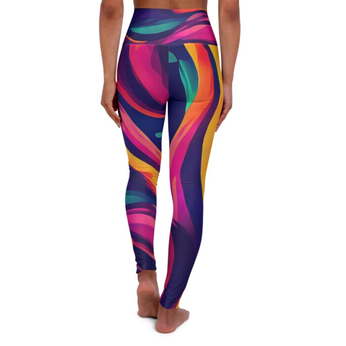 High Waisted Colorful Leggings - All-Over Print Yoga Workout Leggings - Image 2