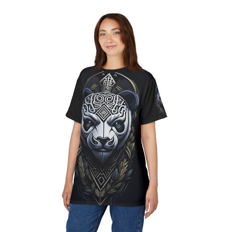 Stylish Panda Graphic Tee, Unisex AOP T-Shirt, Animal Lover Shirt, Cool Streetwear Top, Unique Gift for Him/Her, Casual Wear