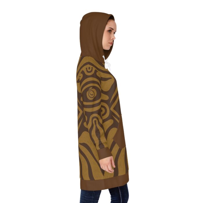 Coffee Brown Bohemian Eye Design Women's Hoodie Dress - Cozy and Stylish for Casual Wear - Image 6