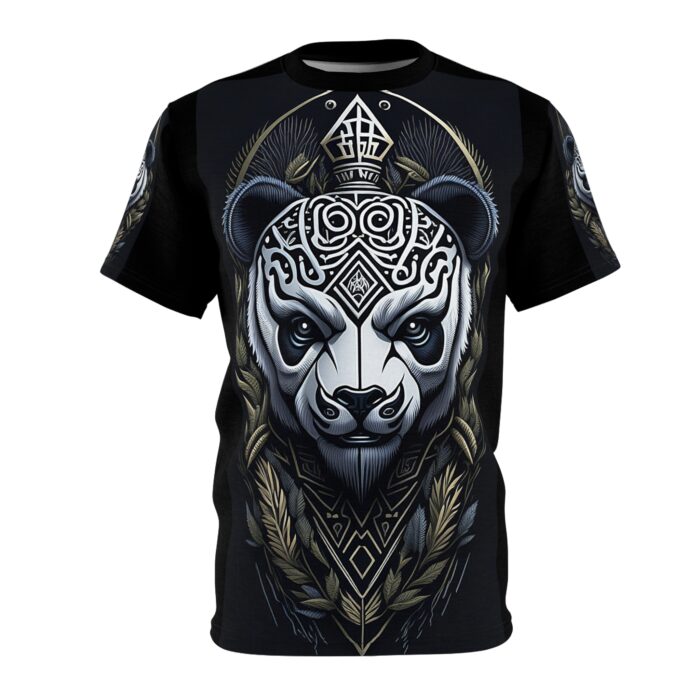 Stylish Panda Graphic Tee, Unisex AOP T-Shirt, Animal Lover Shirt, Cool Streetwear Top, Unique Gift for Him/Her, Casual Wear - Image 2