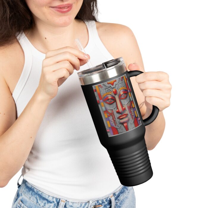Colorful Insulated Travel Mug, 40oz - Unique Art Design, Perfect for Coffee Lovers, Gift for Her, Road Trips, Eco-Friendly Drinkware - Image 7