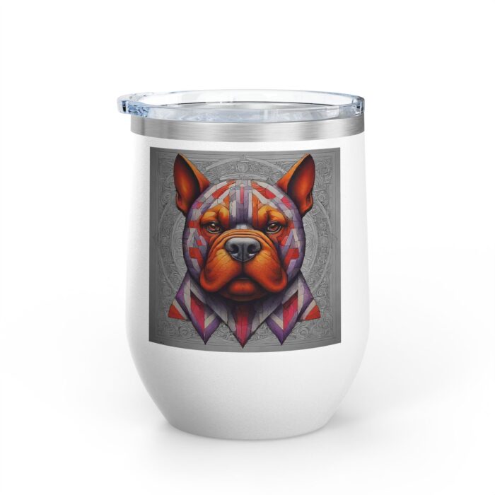 Colorful Bully Dog Wine Tumbler, 12oz, Pet Lover Gift, Unique Wine Cup, Dog-Themed Party, Personalized Dog Mug - Image 3