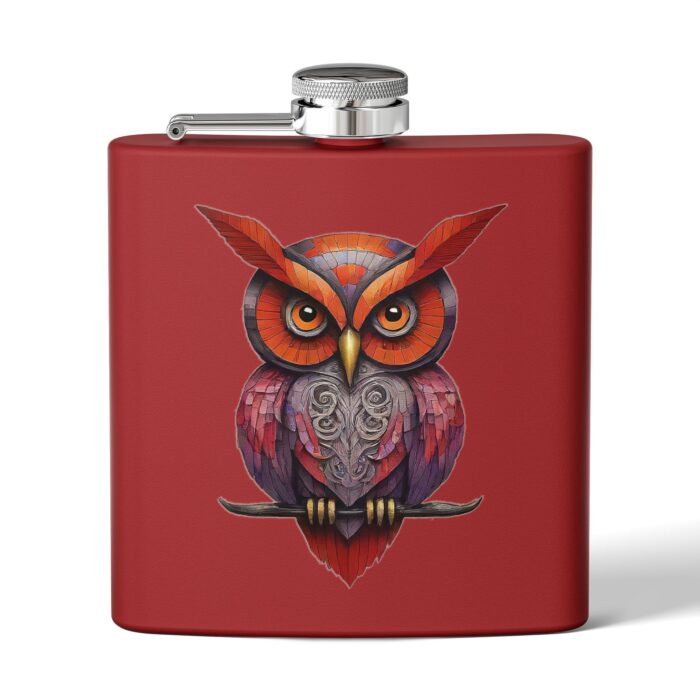 Vibrant Owl Flask, Unique Gift for Hikers, Nature Lovers, Adventure Enthusiasts, Camping Accessory, Personalized Gift Idea - Image 3