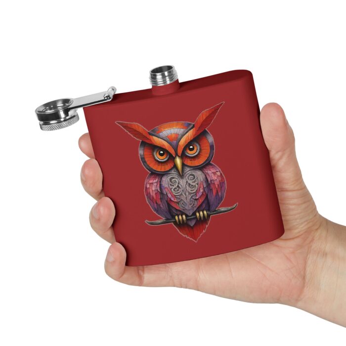 Vibrant Owl Flask, Unique Gift for Hikers, Nature Lovers, Adventure Enthusiasts, Camping Accessory, Personalized Gift Idea - Image 6