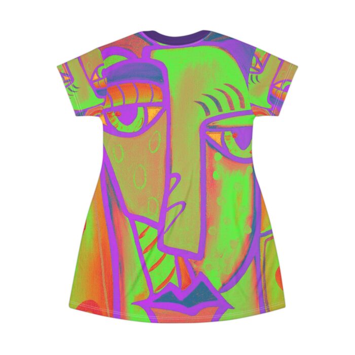 Vibrant Abstract Art T-Shirt Dress for Creative Souls - Image 3