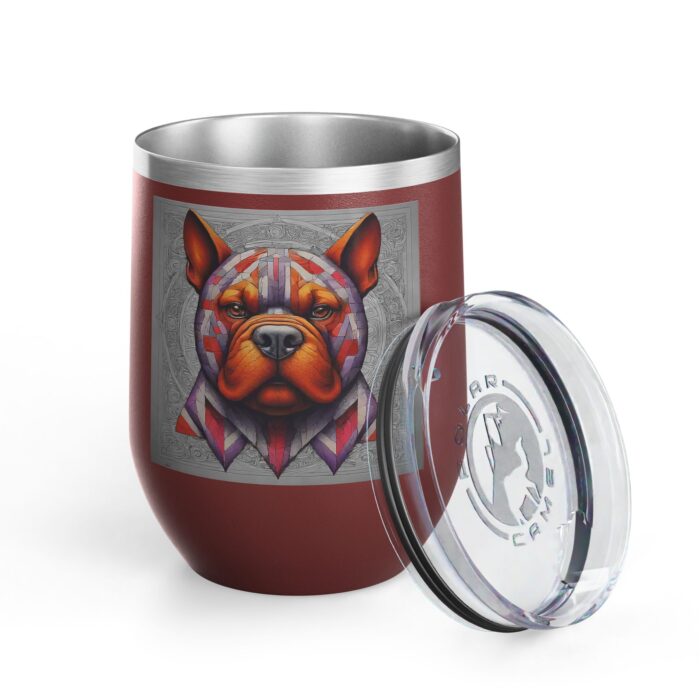 Colorful Bully Dog Wine Tumbler, 12oz, Pet Lover Gift, Unique Wine Cup, Dog-Themed Party, Personalized Dog Mug - Image 8