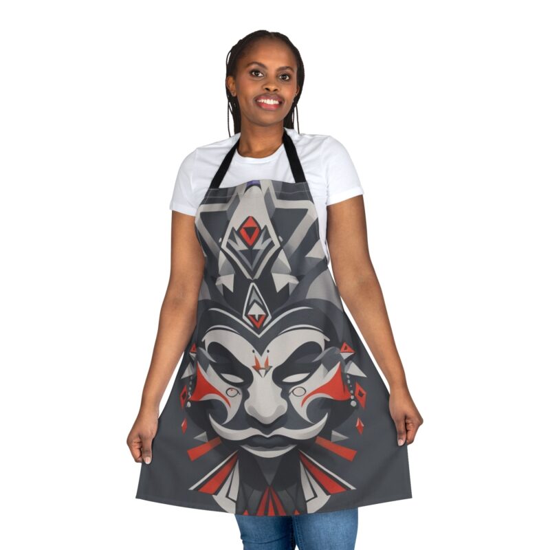 Artistic Chef Apron with Black Straps - Unique Design for Cooking Enthusiasts