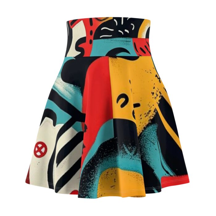 Vibrant Women's Skater Skirt - Bold Graphic Art Design for Casual Style - Image 2