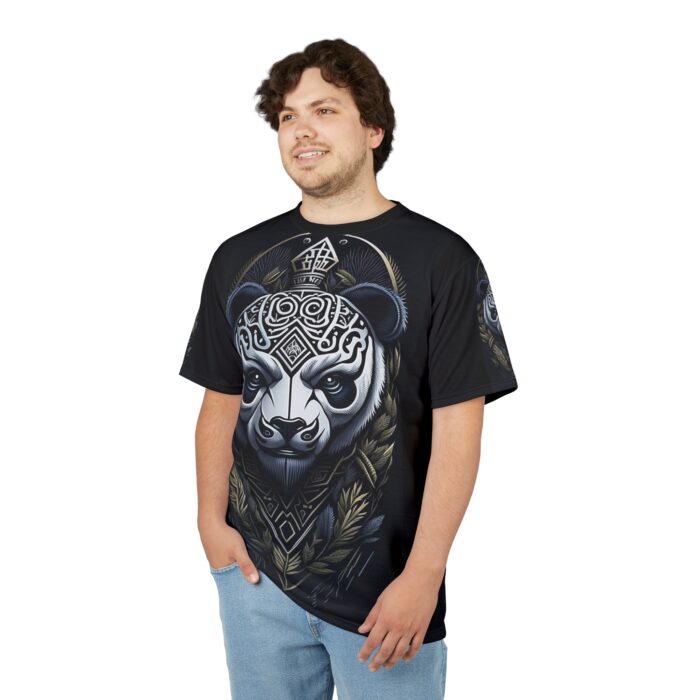Stylish Panda Graphic Tee, Unisex AOP T-Shirt, Animal Lover Shirt, Cool Streetwear Top, Unique Gift for Him/Her, Casual Wear - Image 6
