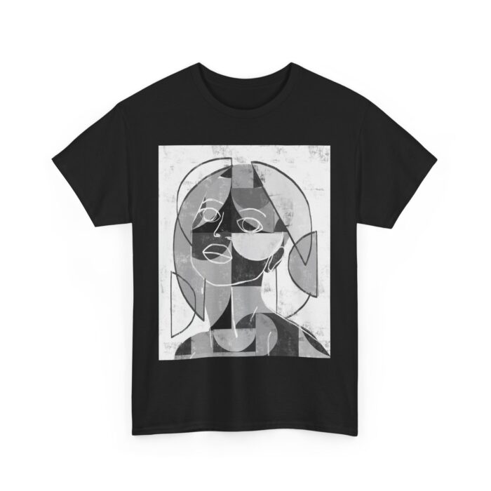 Abstract Art Unisex Heavy Cotton Tee, Artistic Graphic T-Shirt, Casual Wear, Gift for Art Lovers, Streetwear Top, Unique Apparel - Image 2