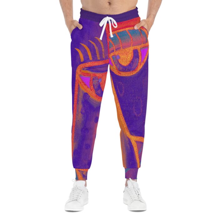 Stylish Unisex Athletic Joggers with Abstract Cubism Face Design for Active Lifestyle - Image 2