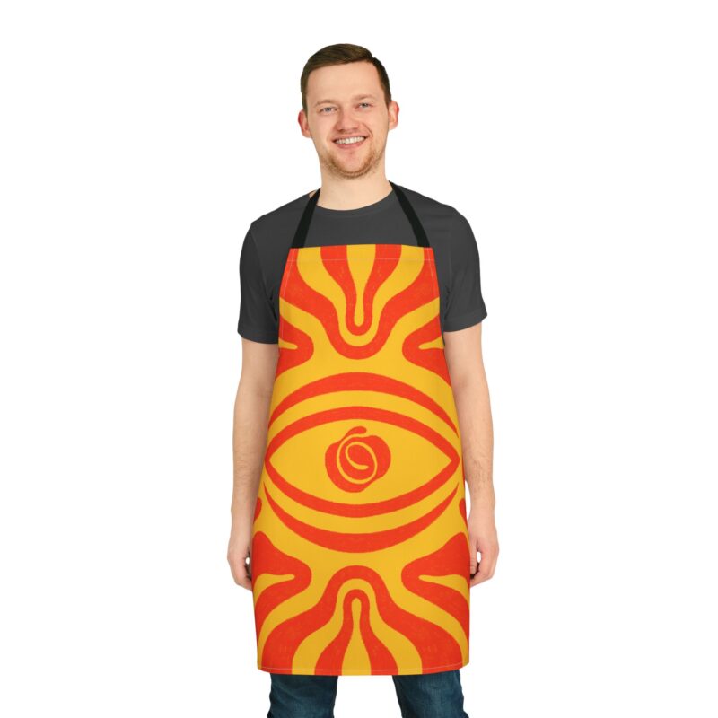 Artistic Eye Design Chef Apron with Black Straps - Unique Design for Cooking Enthusiasts