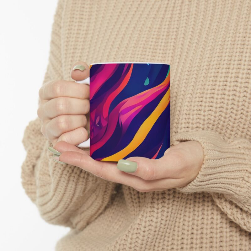 Vibrant Abstract Ceramic Mug | Colorful Coffee Cup | Unique Gift for Art Lovers, Home Decor, Birthday, Party Favor, Inspirational Drinkware