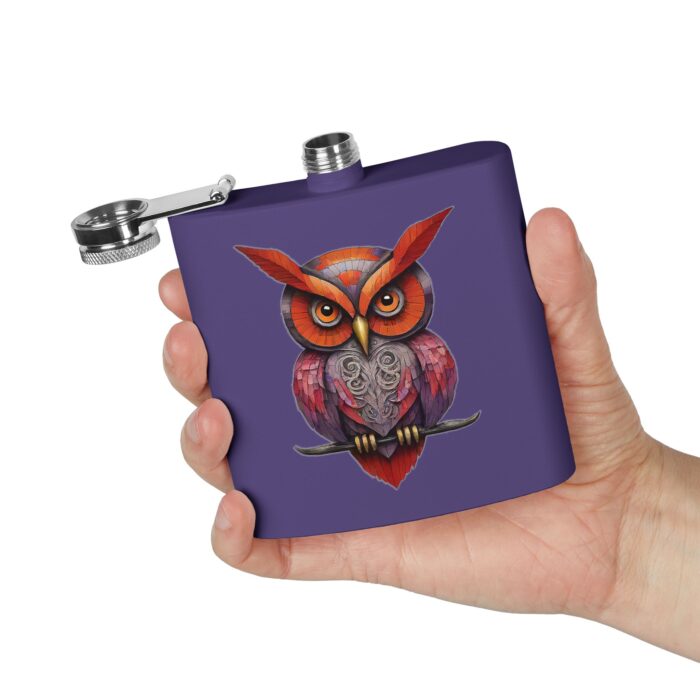 Vibrant Owl Flask, Unique Gift for Hikers, Nature Lovers, Adventure Enthusiasts, Camping Accessory, Personalized Gift Idea - Image 10