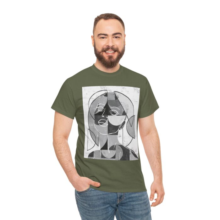 Abstract Art Unisex Heavy Cotton Tee, Artistic Graphic T-Shirt, Casual Wear, Gift for Art Lovers, Streetwear Top, Unique Apparel - Image 7