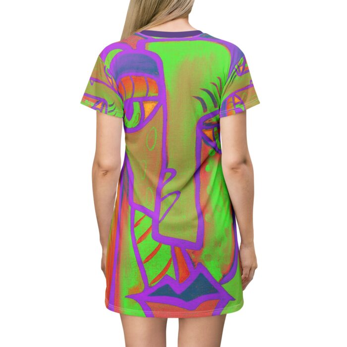 Vibrant Abstract Art T-Shirt Dress for Creative Souls - Image 4