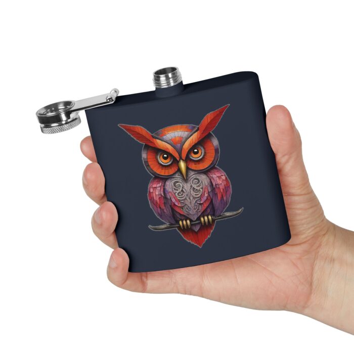 Vibrant Owl Flask, Unique Gift for Hikers, Nature Lovers, Adventure Enthusiasts, Camping Accessory, Personalized Gift Idea - Image 8