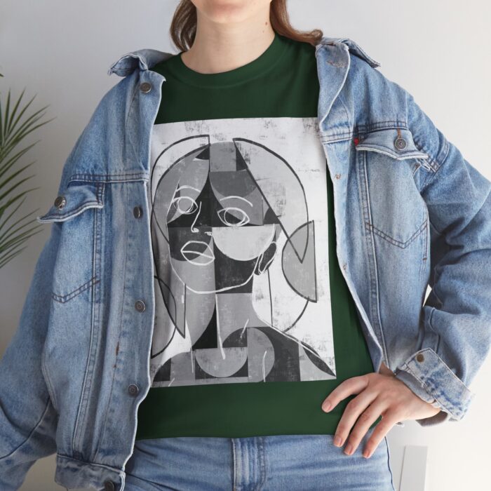 Abstract Art Unisex Heavy Cotton Tee, Artistic Graphic T-Shirt, Casual Wear, Gift for Art Lovers, Streetwear Top, Unique Apparel - Image 9