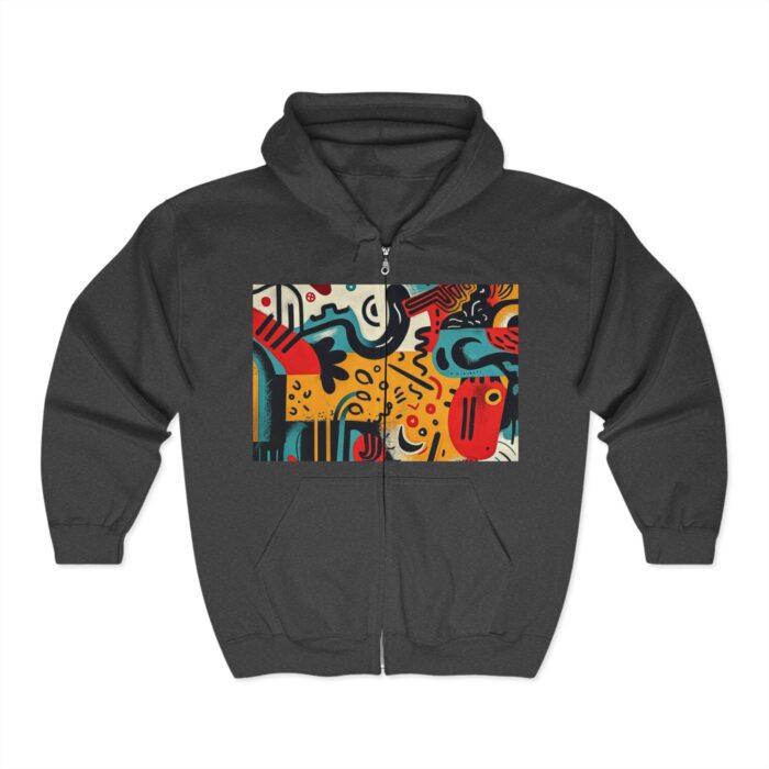 Abstract Art Full Zip Hoodie for Creative Spirits - Image 3