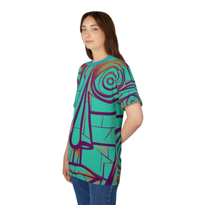 Artistic Unisex Tee - Unique AOP T-Shirt, Abstract Face Design, Gifts for Art Lovers, Casual Wear, Summer Vibes - Image 3
