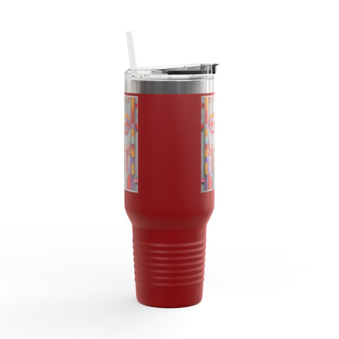 Colorful Insulated Travel Mug, 40oz - Unique Art Design, Perfect for Coffee Lovers, Gift for Her, Road Trips, Eco-Friendly Drinkware - Image 2