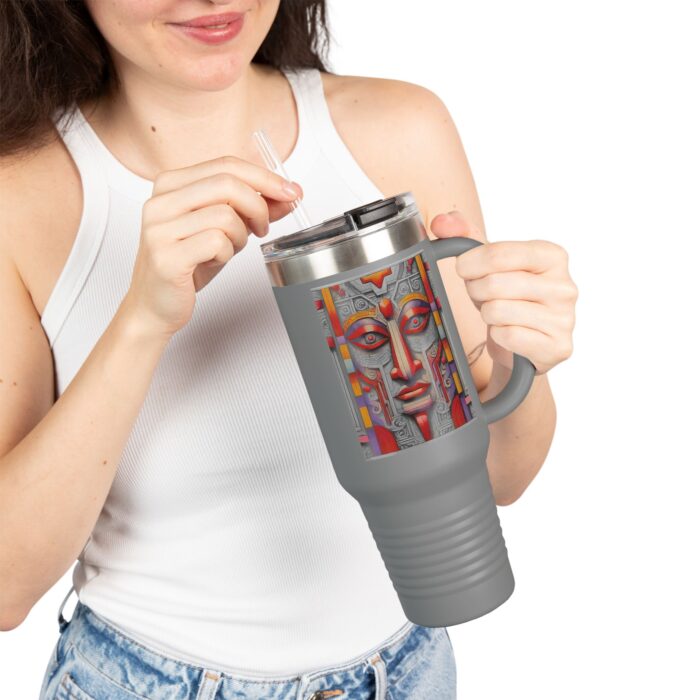 Colorful Insulated Travel Mug, 40oz - Unique Art Design, Perfect for Coffee Lovers, Gift for Her, Road Trips, Eco-Friendly Drinkware - Image 9