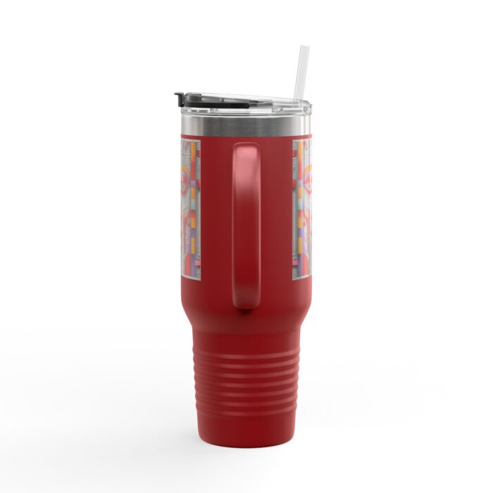 Colorful Insulated Travel Mug, 40oz - Unique Art Design, Perfect for Coffee Lovers, Gift for Her, Road Trips, Eco-Friendly Drinkware - Image 3