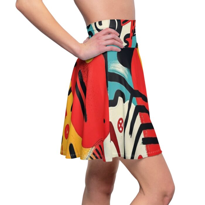Vibrant Women's Skater Skirt - Bold Graphic Art Design for Casual Style - Image 7