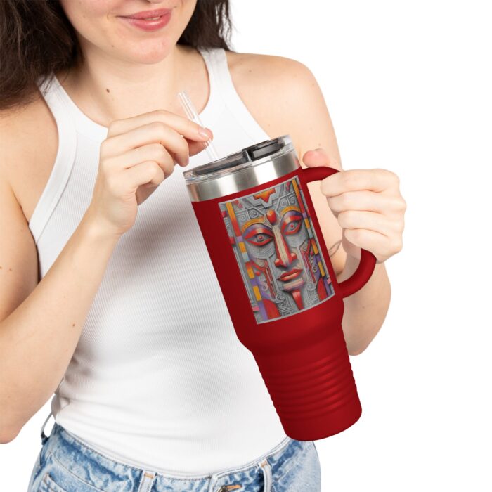 Colorful Insulated Travel Mug, 40oz - Unique Art Design, Perfect for Coffee Lovers, Gift for Her, Road Trips, Eco-Friendly Drinkware - Image 5