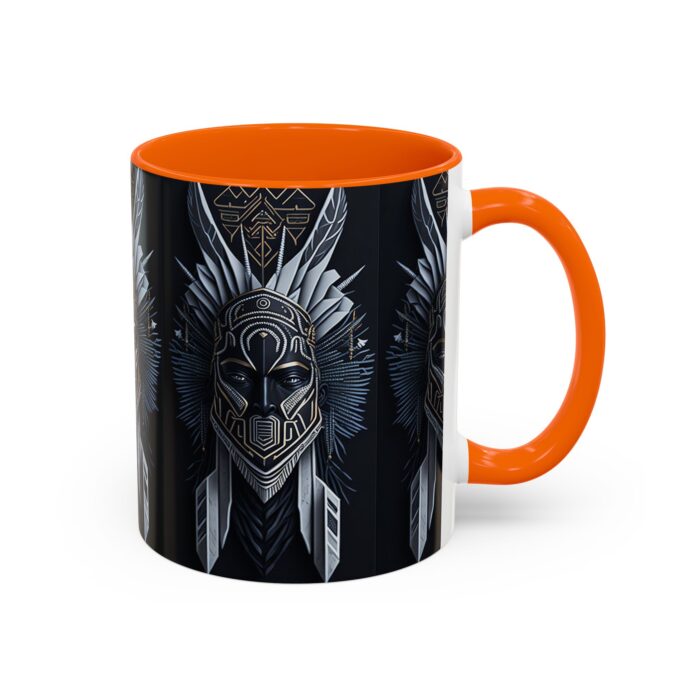 Tribal Warrior Accent Mug - Unique Coffee Cup for Art Lovers, Gift for Him/Her, Boho Home Decor, Black and White Art - Image 11