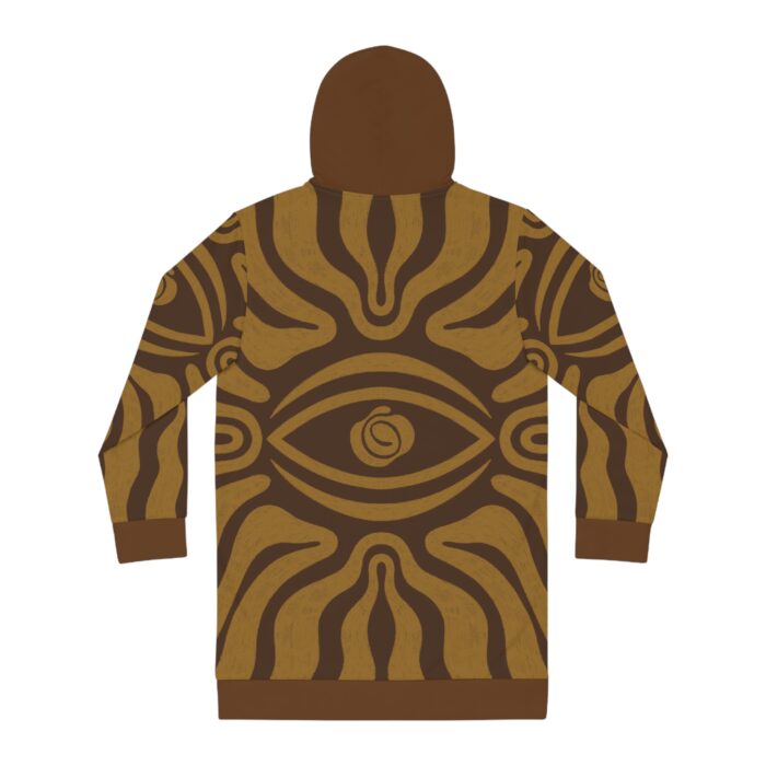 Coffee Brown Bohemian Eye Design Women's Hoodie Dress - Cozy and Stylish for Casual Wear - Image 3