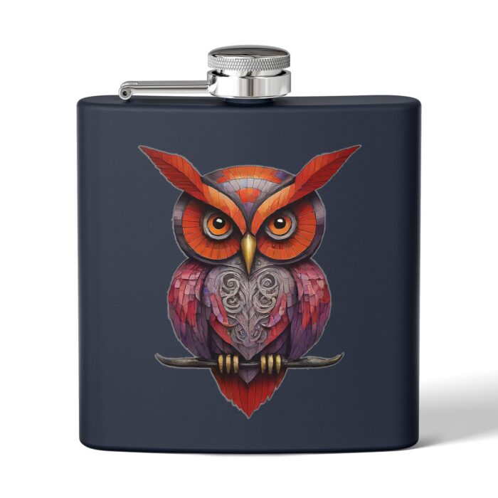 Vibrant Owl Flask, Unique Gift for Hikers, Nature Lovers, Adventure Enthusiasts, Camping Accessory, Personalized Gift Idea - Image 7