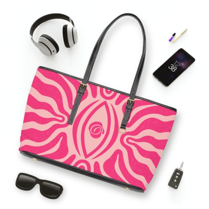 Stylish PU Leather Shoulder Bag with Floral Design, Trendy Tote, Gift for Her, Everyday Use, Fashionable Handbag, Summer Accessory - Image 5