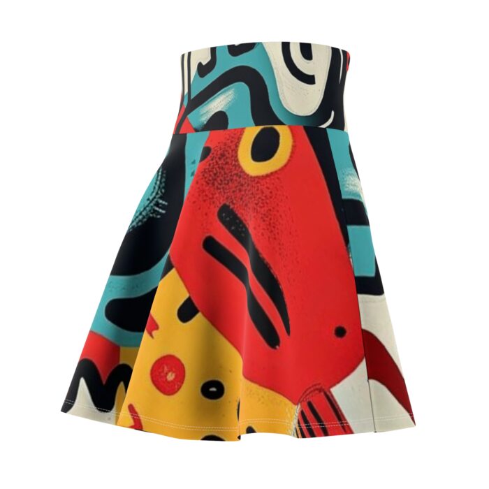 Vibrant Women's Skater Skirt - Bold Graphic Art Design for Casual Style - Image 4