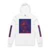 Artistic Unisex Hooded Long Sleeve Tee, Trendy Graphic Hoodie, Casual Streetwear, Unique Artwear, Perfect Gift for Art Lovers (White And Black)