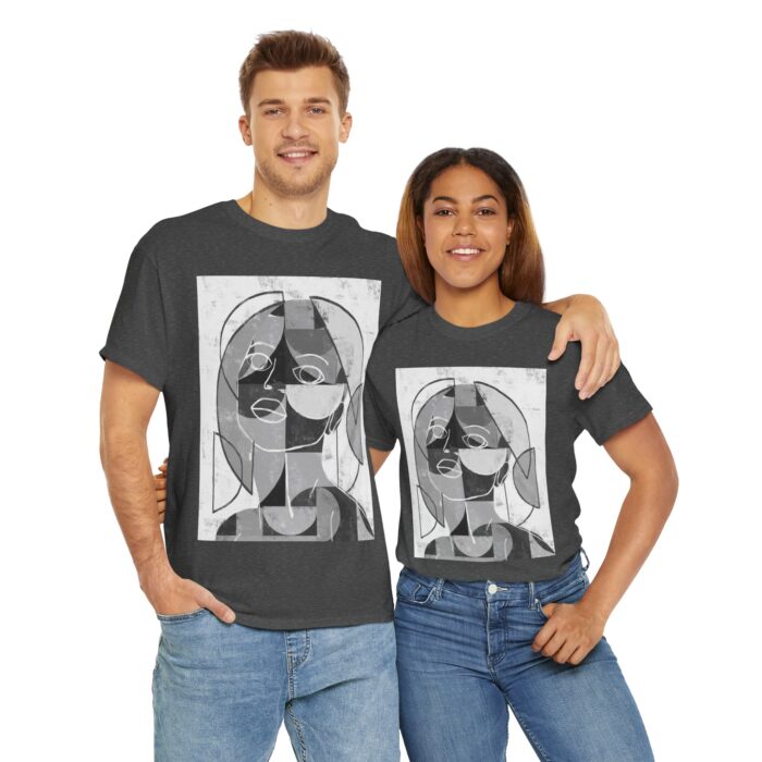 Abstract Art Unisex Heavy Cotton Tee, Artistic Graphic T-Shirt, Casual Wear, Gift for Art Lovers, Streetwear Top, Unique Apparel - Image 11