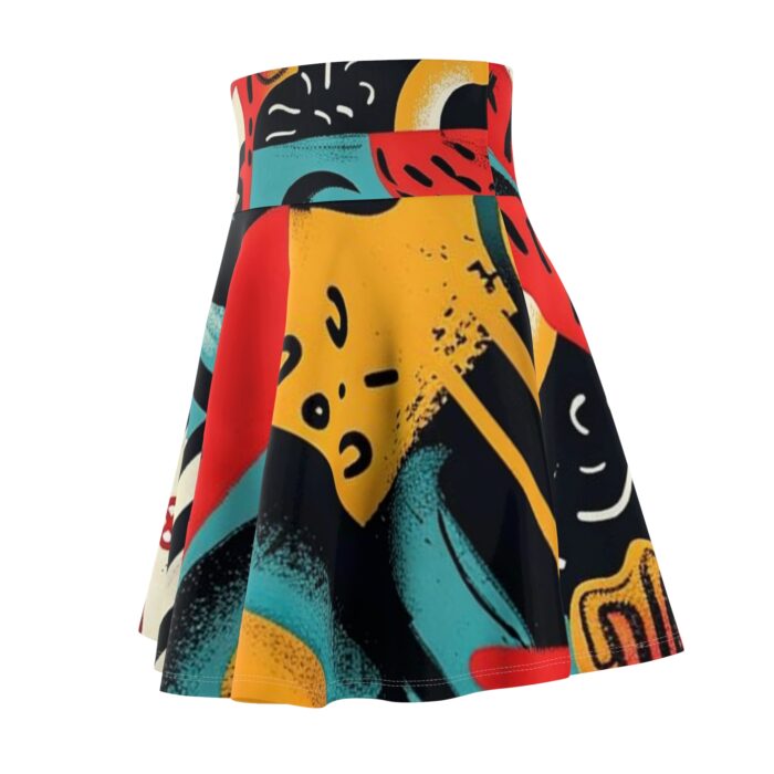 Vibrant Women's Skater Skirt - Bold Graphic Art Design for Casual Style - Image 3